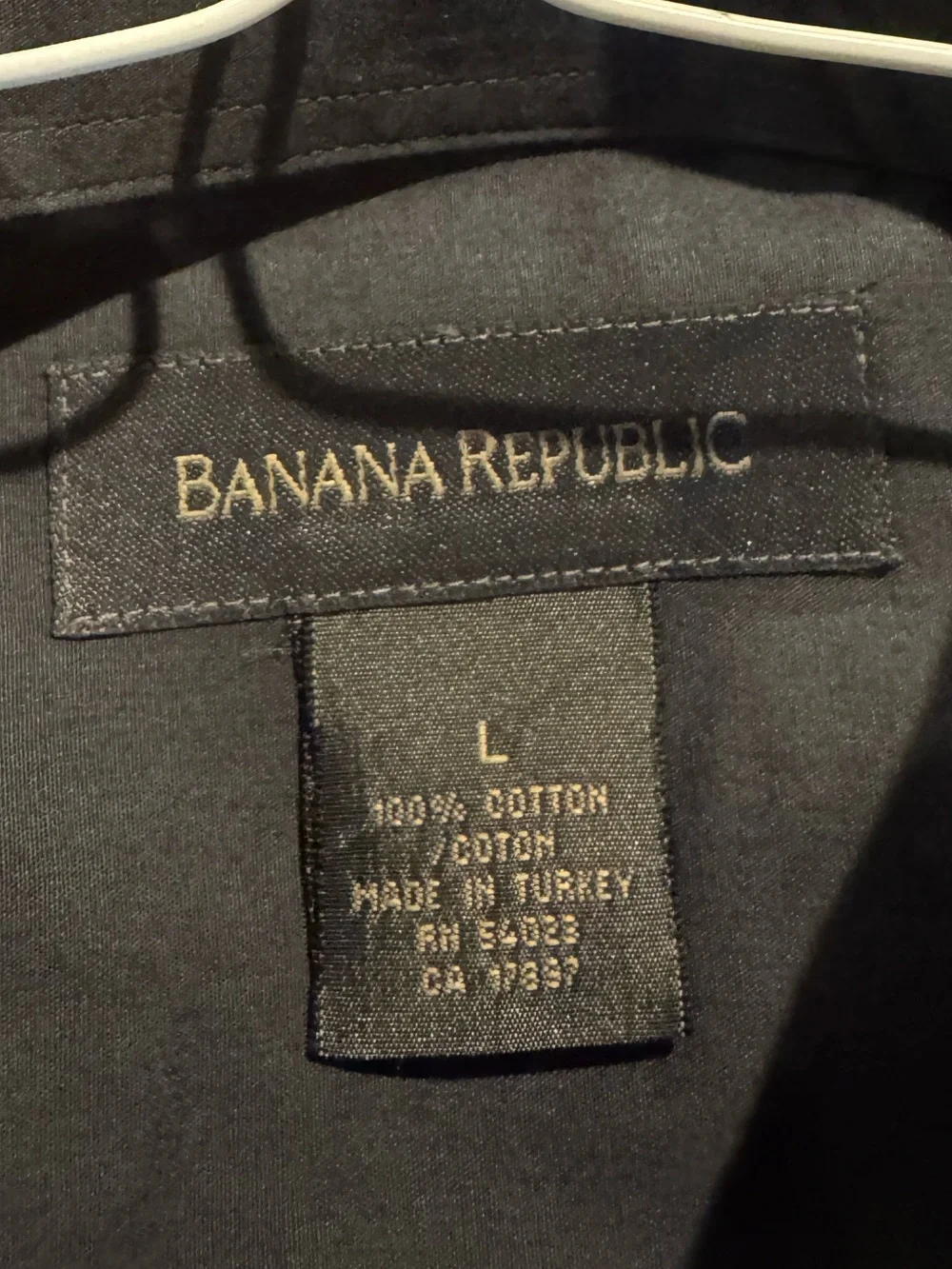 Banana Republic Men's Charcoal Grey  Long-Sleeve Dress Shirt